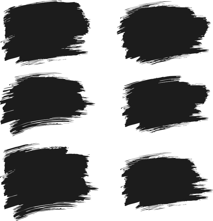 Vecteur gratuit coups de pinceau noirs sur fond blanc