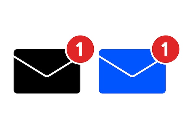 Vecteur gratuit courrier électronique noir et bleu avec notifications