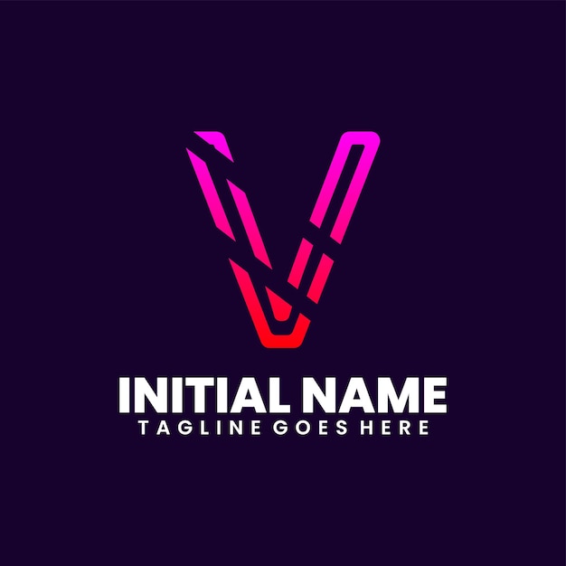 Vecteur gratuit création de logo coloré de nom initial