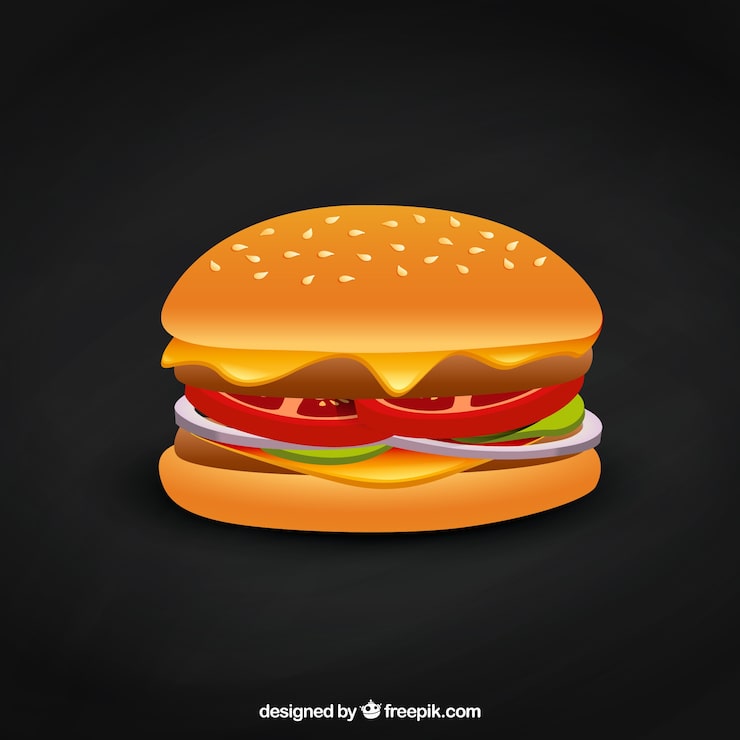Vecteur gratuit un délicieux hamburger .