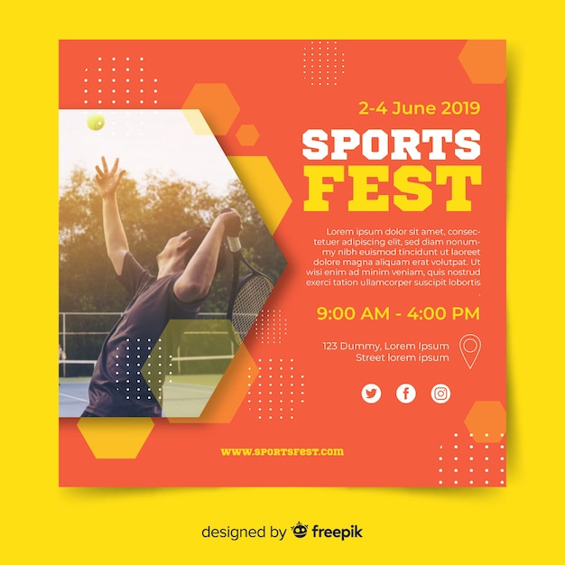 Vecteur gratuit dépliant sportif