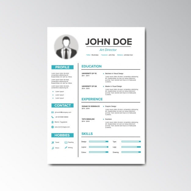 Vecteur gratuit design curriculum vitae
