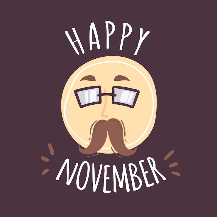 Vecteur gratuit design movember avec visage circulaire