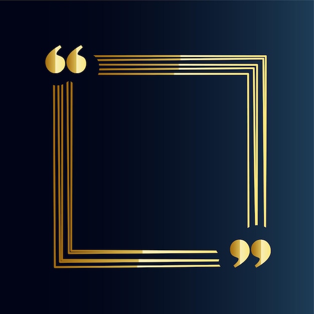 Vecteur gratuit dialogue ou commentaire de modèle de zone de texte de citation dorée