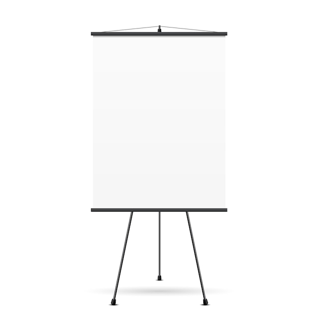 Vecteur gratuit écran de présentation vierge. tableau blanc pour les entreprises, papier vide,