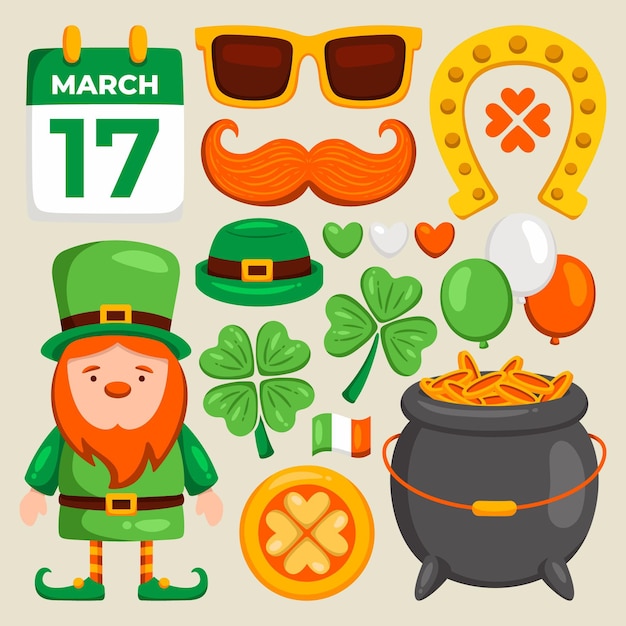 Vecteur gratuit éléments de la saint-patrick