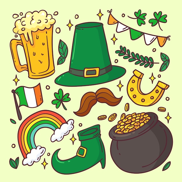 Vecteur gratuit éléments de la saint-patrick