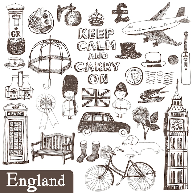 Vecteur gratuit ensemble de l'angleterre