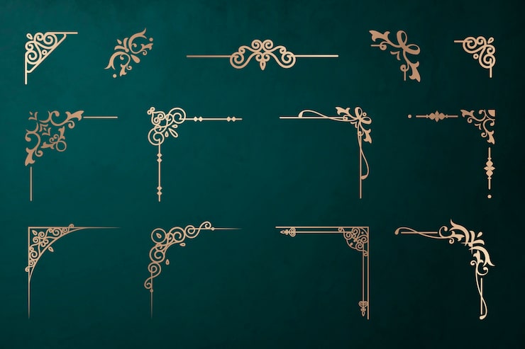 Vecteur gratuit ensemble de bordure classique