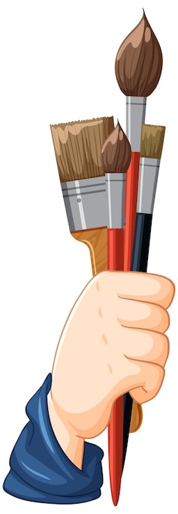 Vecteur gratuit ensemble de brosses à main