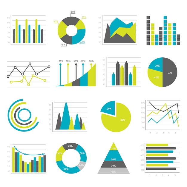 Vecteur gratuit ensemble d'éléments plats graphiques