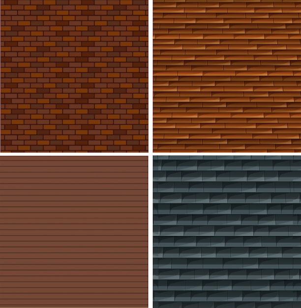 Vecteur gratuit un ensemble de fond de mur de brique