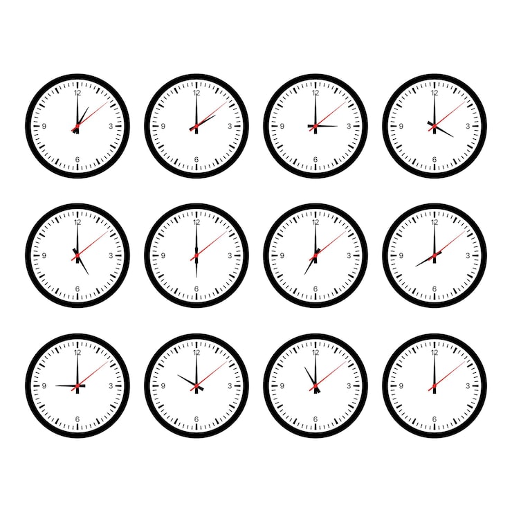 Vecteur gratuit ensemble d'horloges analogiques