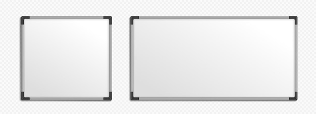 Vecteur gratuit ensemble réaliste de tableaux blancs carrés et rectangles