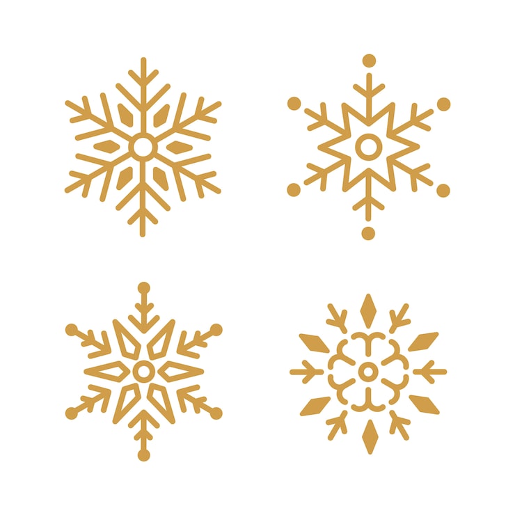 Vecteur gratuit ensemble de vecteur de design de noël flocons de neige