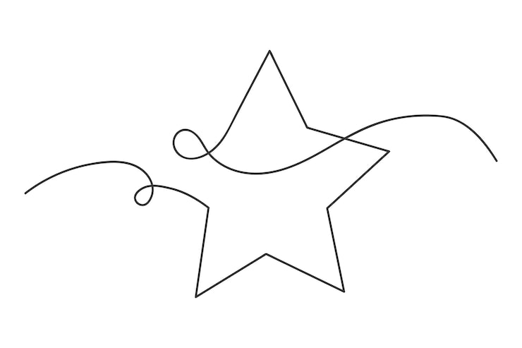 Vecteur gratuit étoile de doodle bouclée dessinée à la main