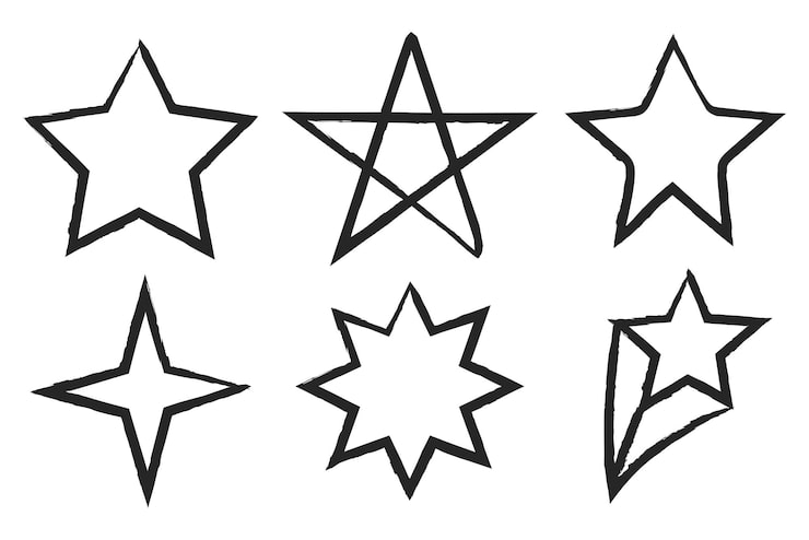 Vecteur gratuit étoiles dessinés à la main