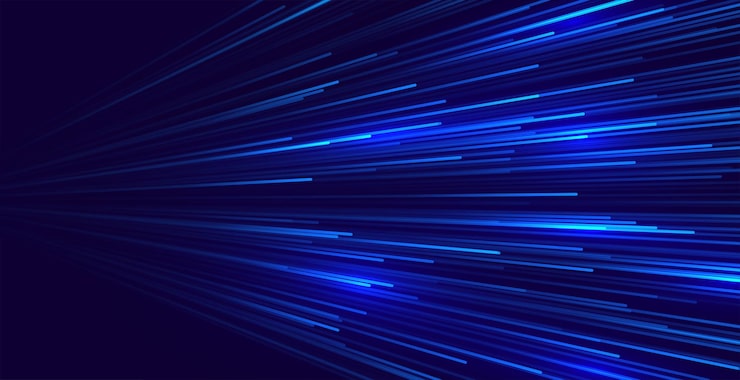 Vecteur gratuit feux de vitesse bleus sur fond sombre