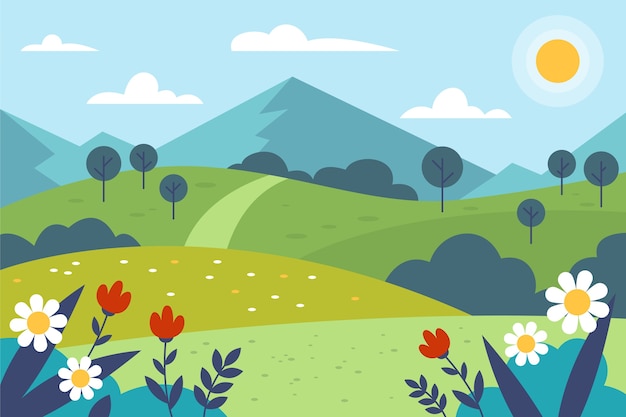 Vecteur gratuit flat spring background
