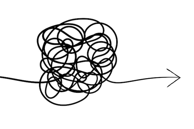 Vecteur gratuit la flèche à boule de doodle scribble
