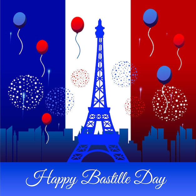 Vecteur gratuit fond de bastille dessiné à la main