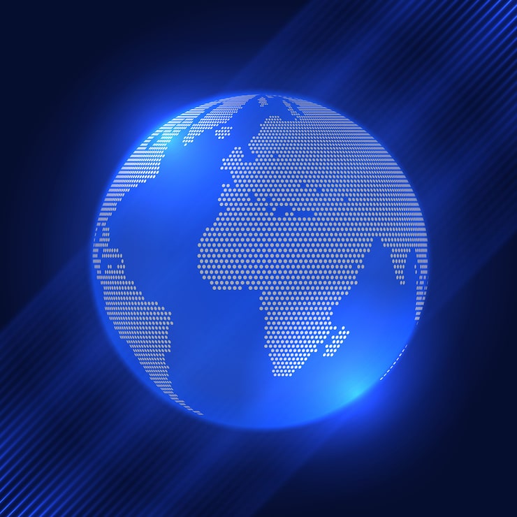 Vecteur gratuit fond de globe avec conception de points de demi-teintes