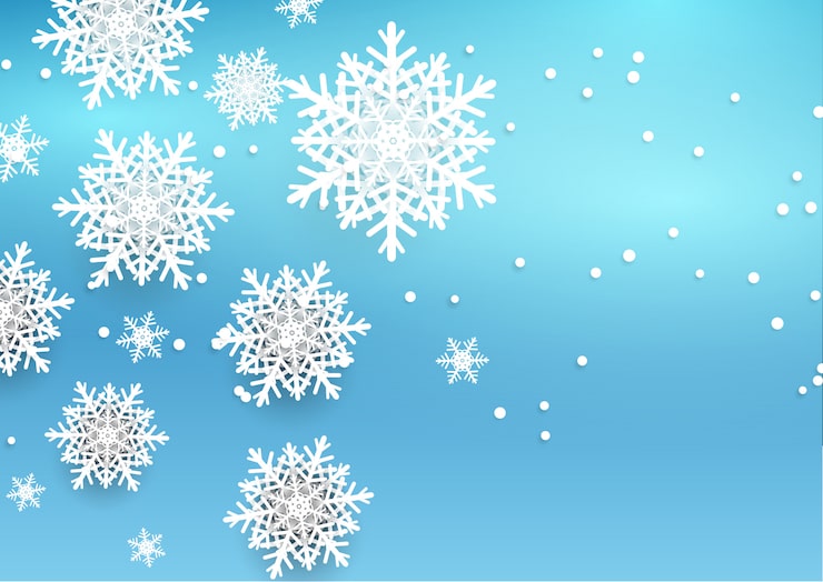 Vecteur gratuit fond de noël avec des flocons de neige de style 3d
