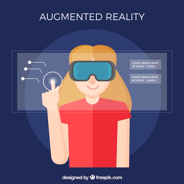 Vecteur gratuit fond de réalité augmentée avec dispositif