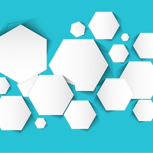 Vecteur gratuit fond turquoise avec des hexagones blancs