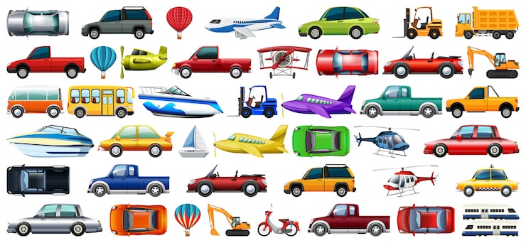 Vecteur gratuit grand ensemble de transport