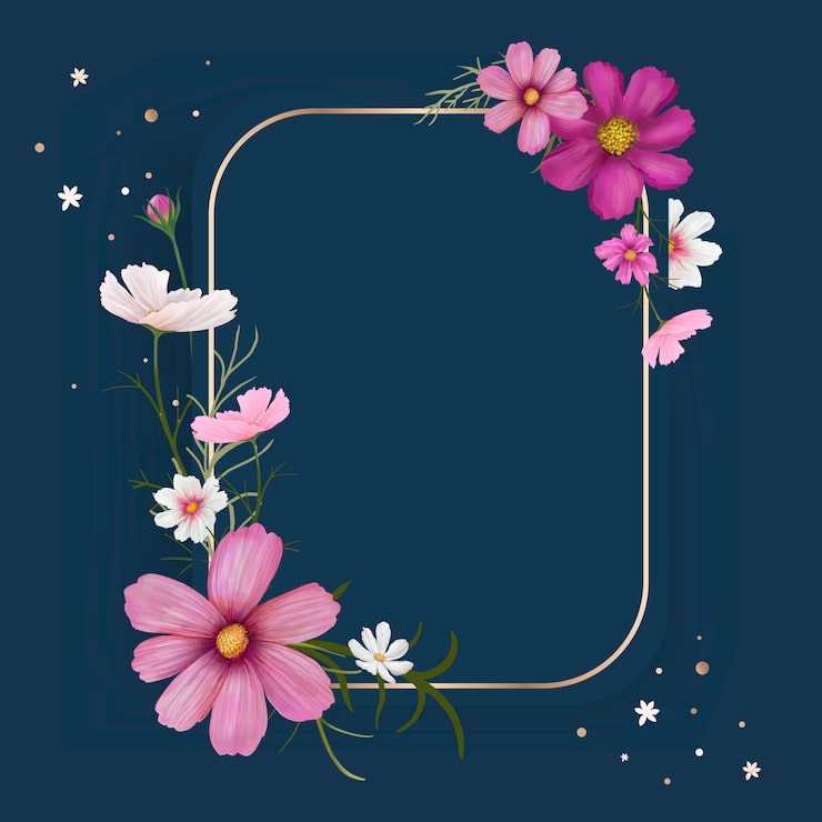 Vecteur gratuit illustration cadre floral maquette