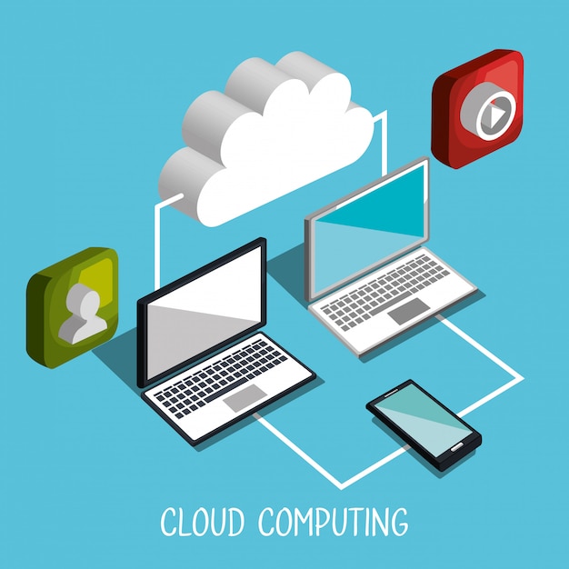 Vecteur gratuit illustration de cloud computing