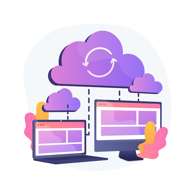 Vecteur gratuit illustration de concept abstrait de connexion cloud