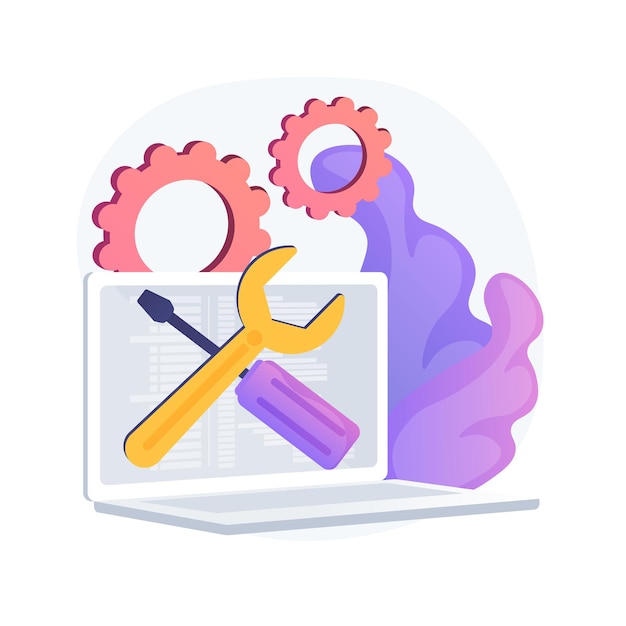 Vecteur gratuit illustration de concept abstrait de service informatique