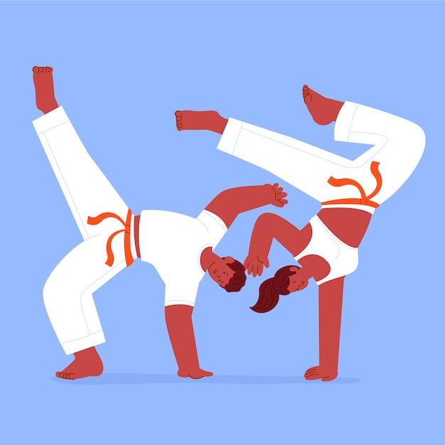 Vecteur gratuit illustration d'une danseuse de capoeira