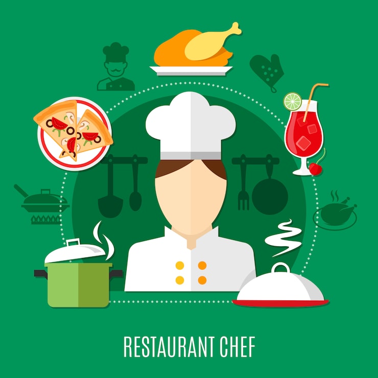 Vecteur gratuit illustration du chef de restaurant