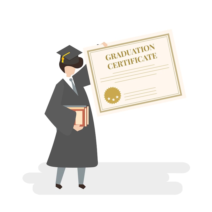 Vecteur gratuit illustration du diplôme