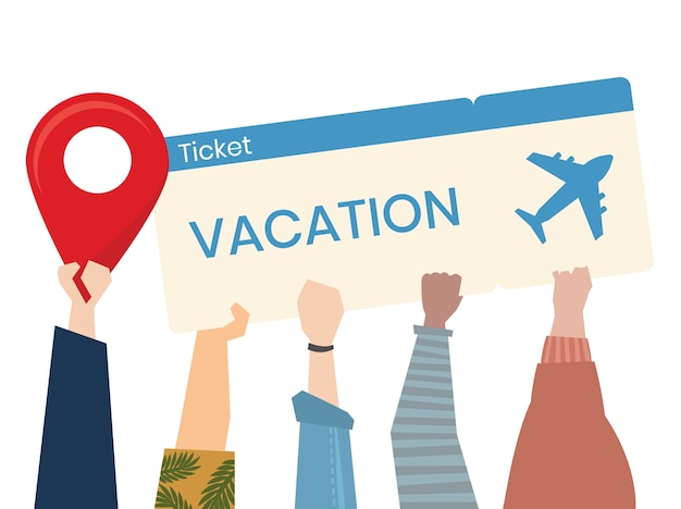 Vecteur gratuit illustration d'une main tenant un ticket