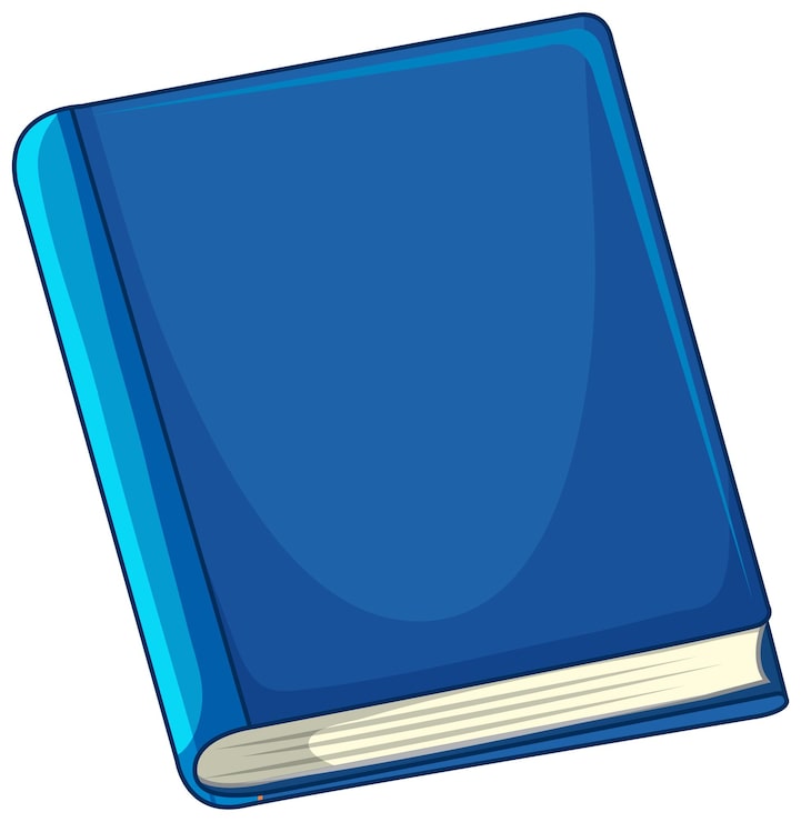 Vecteur gratuit illustration vectorielle d'un livre bleu à couverture rigide isolé sur fond blanc