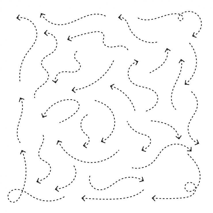 Vecteur gratuit jeu de flèches de doodle dessinés à la main de style point propre