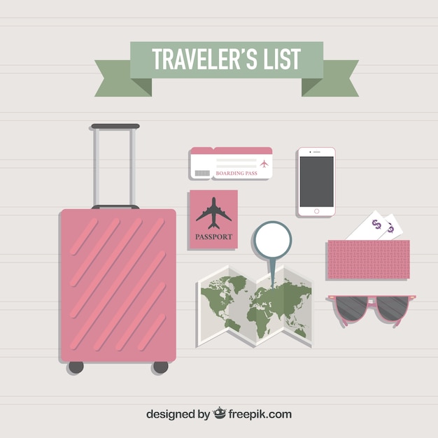 Vecteur gratuit la liste des voyageurs