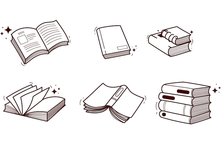 Vecteur gratuit livre cahier doodle icône dessinée à la main symbole éducation concept