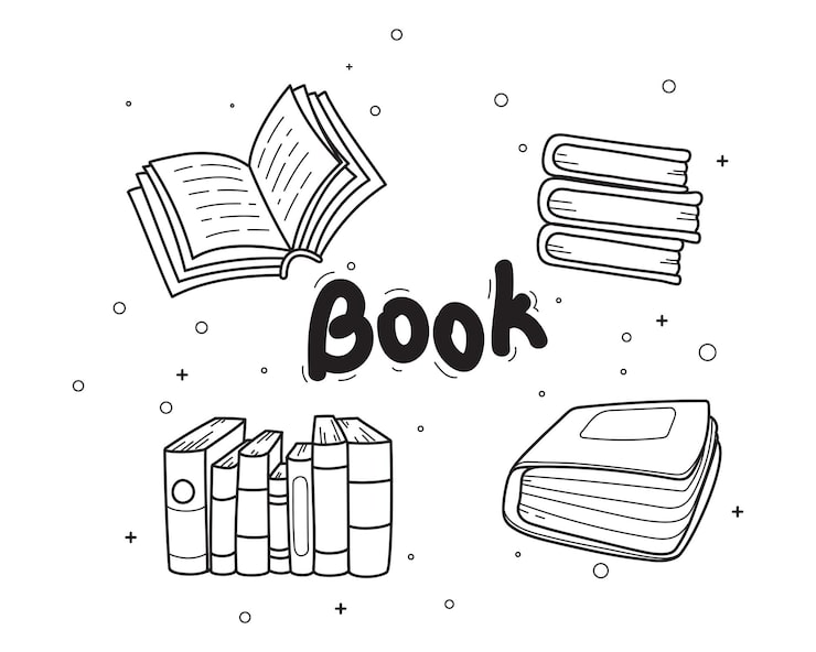 Vecteur gratuit livre doodle illustration d'art de dessin animé dessinés à la main