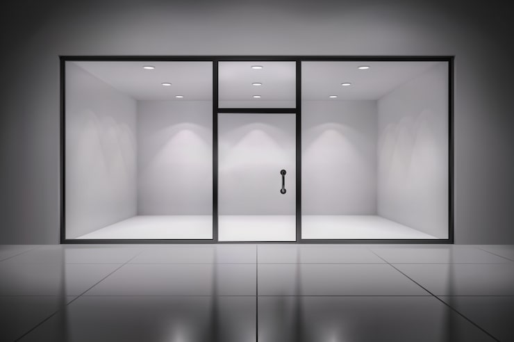 Vecteur gratuit magasin arrière-plan intérieur