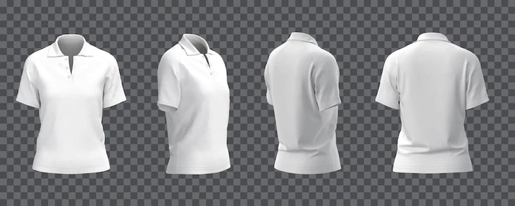 Vecteur gratuit maquette de polo blanc féminin dans une vue différente