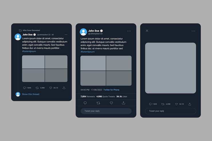 Vecteur gratuit maquette de tweet au design plat