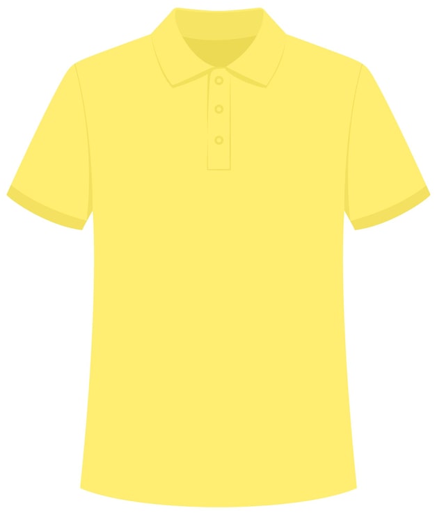 Vecteur gratuit maquette vectorielle de polo jaune à manches courtes