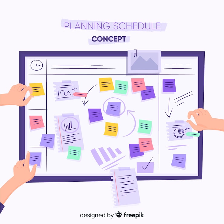Vecteur gratuit modèle de calendrier de planification moderne