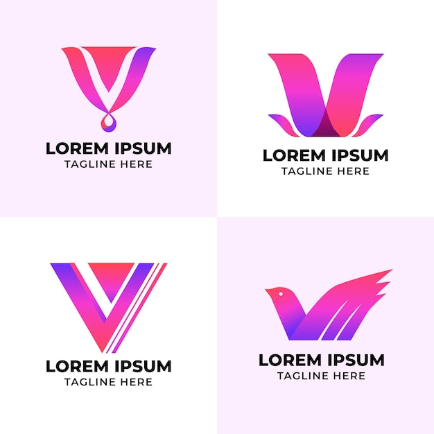 Vecteur gratuit modèle de collection de logo v