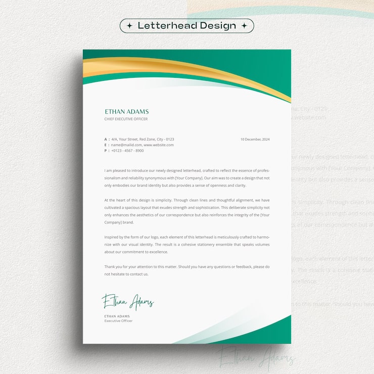 Vecteur gratuit modèle de conception d'en-tête de lettre d'entreprise